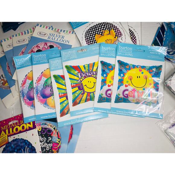 Big Lot of 55 Mylar Balloons Assorted Themes Disney Boy Girl Get Well Mickey NOS - Picture 9 of 11